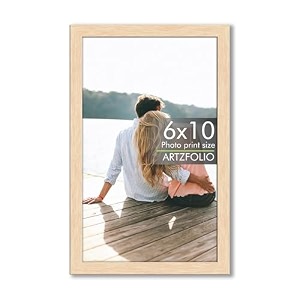 artzfolio customized wall amp table photo frame d614  upload your photos  photo gift for birthday wife husband anniversary parents friends  natural brown  6x10 inch 15x25 cms