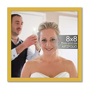 artzfolio customized wall amp table photo frame d616  upload your photos  photo gift for birthday wife husband anniversary parents friends  golden  8x8 inch 20x20 cms