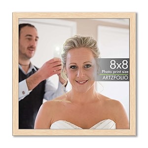 artzfolio customized wall amp table photo frame d616  upload your photos  photo gift for birthday wife husband anniversary parents friends  natural brown  8x8 inch 20x20 cms