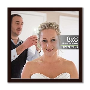 artzfolio customized wall amp table photo frame d616  upload your photos  photo gift for birthday wife husband anniversary parents friends  dark brown  8x8 inch 20x20 cms
