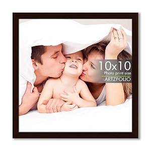 artzfolio customized wall amp table photo frame d621  upload your photos  photo gift for birthday wife husband anniversary parents friends  dark brown  10x10 inch 25x25 cms