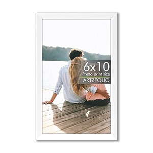 artzfolio customized wall amp table photo frame d614  upload your photos  photo gift for birthday wife husband anniversary parents friends  white  6x10 inch 15x25 cms
