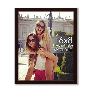 artzfolio customized wall amp table photo frame d613  upload your photos  photo gift for birthday wife husband anniversary parents friends  dark brown  6x8 inch 15x20 cms