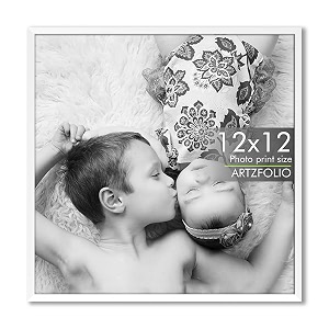 artzfolio customized wall photo frame d624  upload your photos  photo gift for birthday wife husband anniversary parents friends  white  12x12 inch 30x30 cms