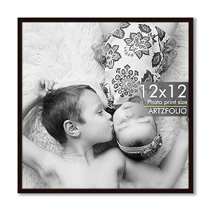 artzfolio customized wall photo frame d624  upload your photos  photo gift for birthday wife husband anniversary parents friends  dark brown  12x12 inch 30x30 cms