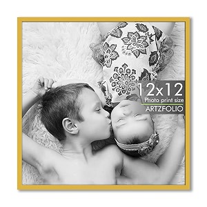 artzfolio customized wall photo frame d624  upload your photos  photo gift for birthday wife husband anniversary parents friends  golden  12x12 inch 30x30 cms
