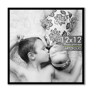 artzfolio customized wall photo frame d624  upload your photos  photo gift for birthday wife husband anniversary parents friends  black  12x12 inch 30x30 cms