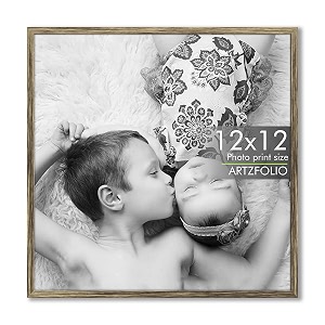 artzfolio customized wall photo frame d624  upload your photos  photo gift for birthday wife husband anniversary parents friends  antique golden  12x12 inch 30x30 cms