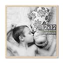 ArtzFolio Customized Wall Photo Frame D624 | Upload Your Photos | Photo Gift for Birthday, Wife, Husband, Anniversary, Parents, Friends | Natural Brown | 12x12 inch (30x30 cms)