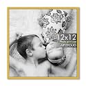ArtzFolio Customized Wall Photo Frame D624 | Upload Your Photos | Photo Gift for Birthday, Wife, Husband, Anniversary, Parents, Friends | Golden | 12x12 inch (30x30 cms)