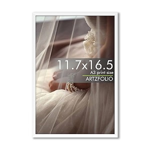 artzfolio customized wall photo frame d623  upload your photos  extra large size  gift for birthday wife husband anniversary parents friends  white  a3 size  117x165 inch 30x42 cms
