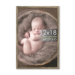 artzfolio customized wall photo frame d625  upload your photos  extra large size  gift for birthday wife husband anniversary parents friends  antique golden  12x18 inch 30x46 cms