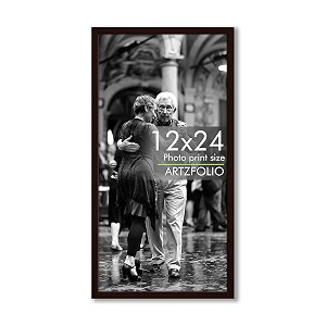 artzfolio customized wall photo frame d626  upload your photos  extra large size  gift for birthday wife husband anniversary parents friends  dark brown  12x24 inch 30x61 cms