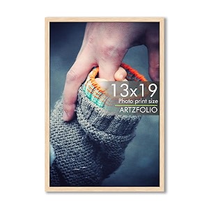 artzfolio customized wall photo frame d627  upload your photos  extra large size  gift for birthday wife husband anniversary parents friends  natural brown  13x19 inch 33x48 cms