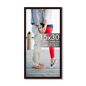 artzfolio customized wall photo frame d628  upload your photos  extra large size  gift for birthday wife husband anniversary parents friends  dark brown  15x30 inch 38x76 cms