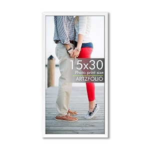 artzfolio customized wall photo frame d628  upload your photos  extra large size  gift for birthday wife husband anniversary parents friends  white  15x30 inch 38x76 cms