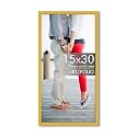 ArtzFolio Customized Wall Photo Frame D628 | Upload Your Photos | Extra Large Size | Gift for Birthday, Wife, Husband, Anniversary, Parents, Friends | Golden | 15x30 inch (38x76 cms)