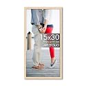 ArtzFolio Customized Wall Photo Frame D628 | Upload Your Photos | Extra Large Size | Gift for Birthday, Wife, Husband, Anniversary, Parents, Friends | Natural Brown | 15x30 inch (38x76 cms)