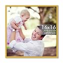 ArtzFolio Customized Wall Photo Frame D629 | Upload Your Photos | Extra Large Size | Gift for Birthday, Wife, Husband, Anniversary, Parents, Friends | Golden | 16x16 inch (41x41 cms)