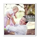 ArtzFolio Customized Wall Photo Frame D629 | Upload Your Photos | Extra Large Size | Gift for Birthday, Wife, Husband, Anniversary, Parents, Friends | White | 16x16 inch (41x41 cms)