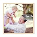 ArtzFolio Customized Wall Photo Frame D629 | Upload Your Photos | Extra Large Size | Gift for Birthday, Wife, Husband, Anniversary, Parents, Friends | Natural Brown | 16x16 inch (41x41 cms)