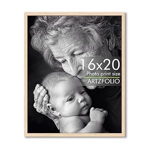 artzfolio customized wall photo frame d630  upload your photos  extra large size  gift for birthday wife husband anniversary parents friends  natural brown  16x20 inch 41x51 cms