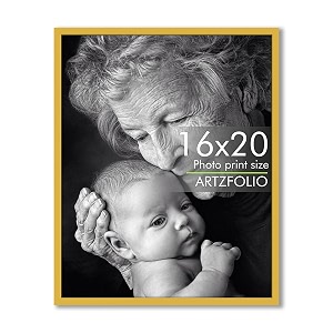 artzfolio customized wall photo frame d630  upload your photos  extra large size  gift for birthday wife husband anniversary parents friends  golden  16x20 inch 41x51 cms