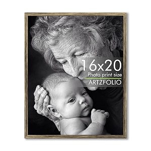 artzfolio customized wall photo frame d630  upload your photos  extra large size  gift for birthday wife husband anniversary parents friends  antique golden  16x20 inch 41x51 cms