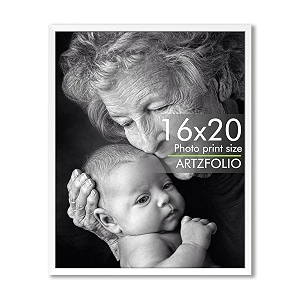 artzfolio customized wall photo frame d630  upload your photos  extra large size  gift for birthday wife husband anniversary parents friends  white  16x20 inch 41x51 cms