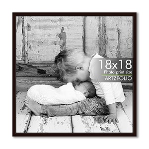 artzfolio customized wall photo frame d632  upload your photos  extra large size  gift for birthday wife husband anniversary parents friends  dark brown  18x18 inch 46x46 cms