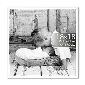artzfolio customized wall photo frame d632  upload your photos  extra large size  gift for birthday wife husband anniversary parents friends  white  18x18 inch 46x46 cms