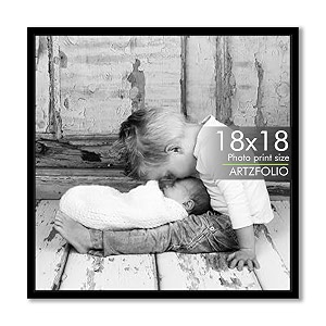 artzfolio customized wall photo frame d632  upload your photos  extra large size  gift for birthday wife husband anniversary parents friends  black  18x18 inch 46x46 cms