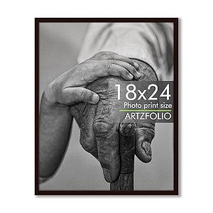 artzfolio customized wall photo frame d633  upload your photos  extra large size  gift for birthday wife husband anniversary parents friends  dark brown  18x24 inch 46x61 cms
