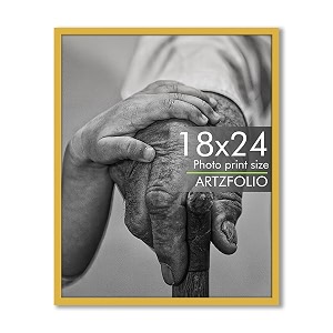 artzfolio customized wall photo frame d633  upload your photos  extra large size  gift for birthday wife husband anniversary parents friends  golden  18x24 inch 46x61 cms