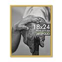 ArtzFolio Customized Wall Photo Frame D633 | Upload Your Photos | Extra Large Size | Gift for Birthday, Wife, Husband, Anniversary, Parents, Friends | Golden | 18x24 inch (46x61 cms)