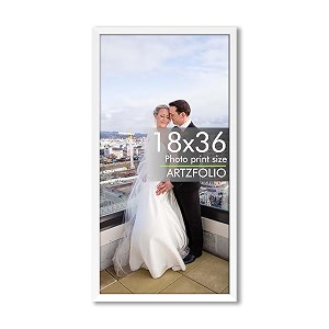 artzfolio customized wall photo frame d634  upload your photos  extra large size  gift for birthday wife husband anniversary parents friends  white  18x36 inch 46x91 cms