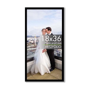 artzfolio customized wall photo frame d634  upload your photos  extra large size  gift for birthday wife husband anniversary parents friends  black  18x36 inch 46x91 cms