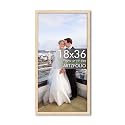 ArtzFolio Customized Wall Photo Frame D634 | Upload Your Photos | Extra Large Size | Gift for Birthday, Wife, Husband, Anniversary, Parents, Friends | Natural Brown | 18x36 inch (46x91 cms)