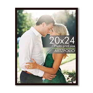 artzfolio customized wall photo frame d636  upload your photos  extra large size  gift for birthday wife husband anniversary parents friends  dark brown  20x24 inch 51x61 cms