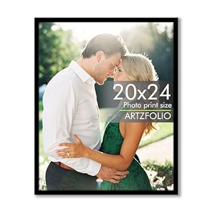 artzfolio customized wall photo frame d636  upload your photos  extra large size  gift for birthday wife husband anniversary parents friends  black  20x24 inch 51x61 cms