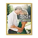 ArtzFolio Customized Wall Photo Frame D636 | Upload Your Photos | Extra Large Size | Gift for Birthday, Wife, Husband, Anniversary, Parents, Friends | Golden | 20x24 inch (51x61 cms)