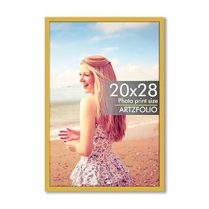 artzfolio customized wall photo frame d637  upload your photos  extra large size  gift for birthday wife husband anniversary parents friends  golden  20x28 inch 51x71 cms