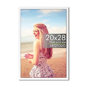 artzfolio customized wall photo frame d637  upload your photos  extra large size  gift for birthday wife husband anniversary parents friends  white  20x28 inch 51x71 cms