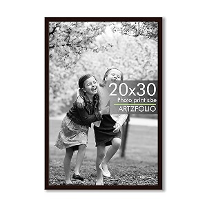 artzfolio customized wall photo frame d638  upload your photos  extra large size  gift for birthday wife husband anniversary parents friends  dark brown  20x30 inch 51x76 cms