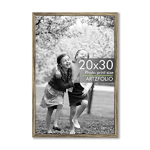 artzfolio customized wall photo frame d638  upload your photos  extra large size  gift for birthday wife husband anniversary parents friends  antique golden  20x30 inch 51x76 cms