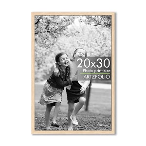 artzfolio customized wall photo frame d638  upload your photos  extra large size  gift for birthday wife husband anniversary parents friends  natural brown  20x30 inch 51x76 cms