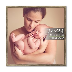 artzfolio customized wall photo frame d639  upload your photos  extra large size  gift for birthday wife husband anniversary parents friends  antique golden  24x24 inch 61x61 cms