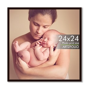 artzfolio customized wall photo frame d639  upload your photos  extra large size  gift for birthday wife husband anniversary parents friends  dark brown  24x24 inch 61x61 cms