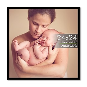 artzfolio customized wall photo frame d639  upload your photos  extra large size  gift for birthday wife husband anniversary parents friends  black  24x24 inch 61x61 cms