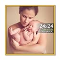 ArtzFolio Customized Wall Photo Frame D639 | Upload Your Photos | Extra Large Size | Gift for Birthday, Wife, Husband, Anniversary, Parents, Friends | Golden | 24x24 inch (61x61 cms)